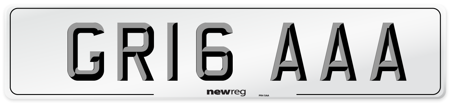 GR16 AAA Number Plate from New Reg